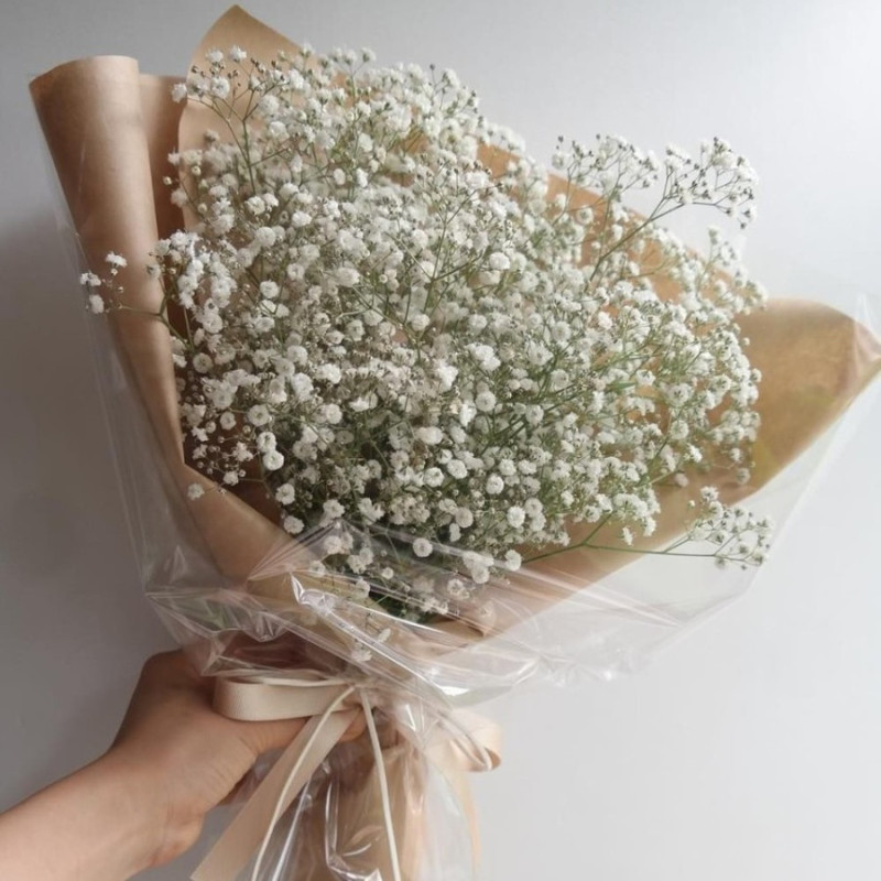 Bouquet of 7 branches of white gypsophila, standart