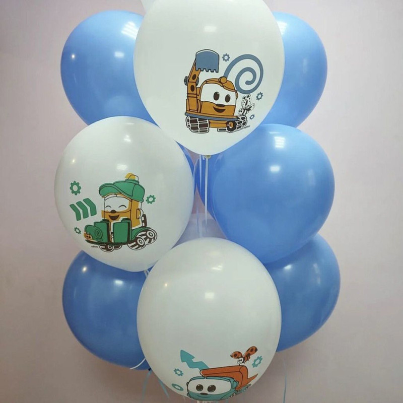 Balloons for the boy's birthday truck Leva, standart