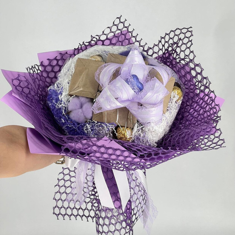 Designer bouquet of elite tea with Ferrero Rocher sweets, standart