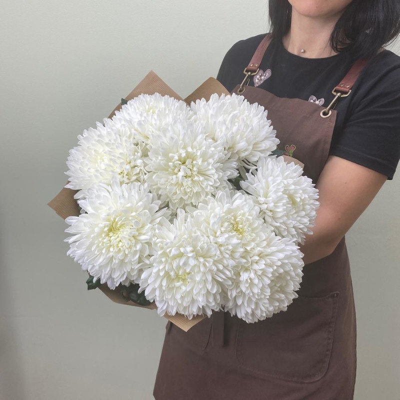Bouquet of 9 single-headed chrysanthemums, standart