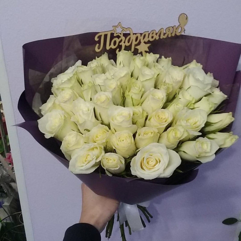 35 white roses, standart