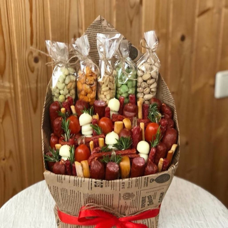 Bouquet of sausages with snacks, standart