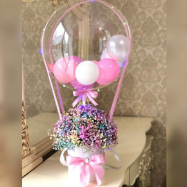 Gypsophila iridescent bouquet with a ball