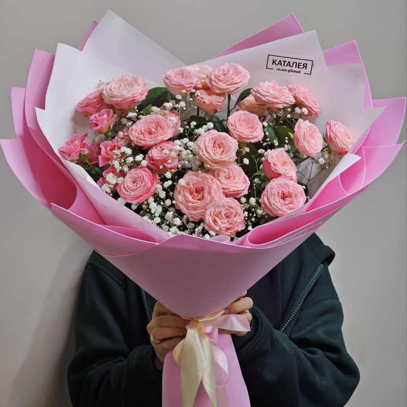 delicate bouquet of peony roses, standart