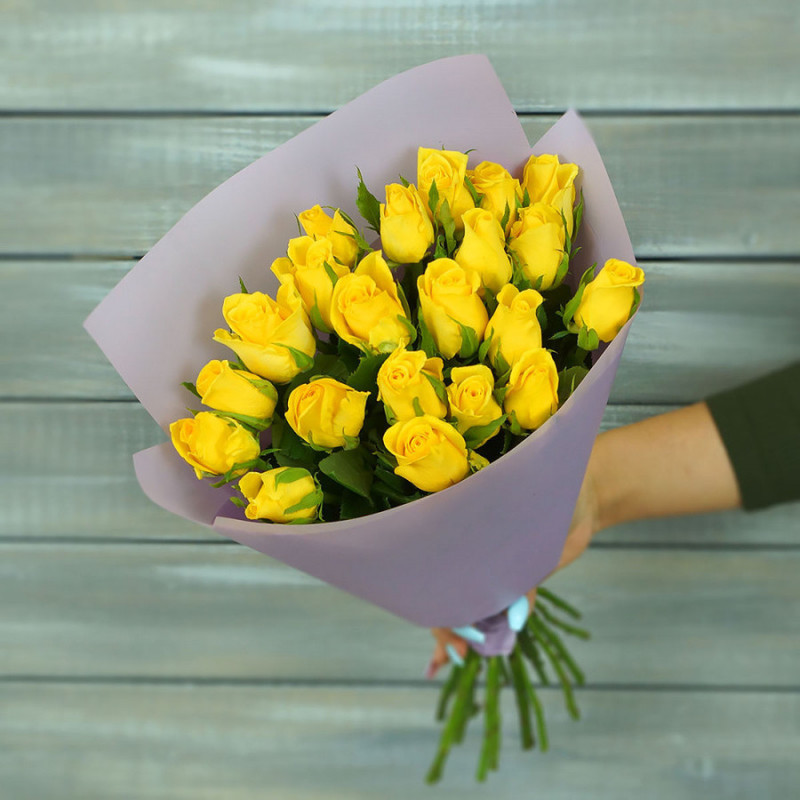 25 yellow roses per package (40 cm), standart