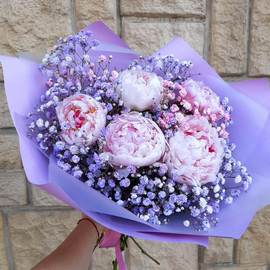 Bouquet with peonies "Firework of feelings"