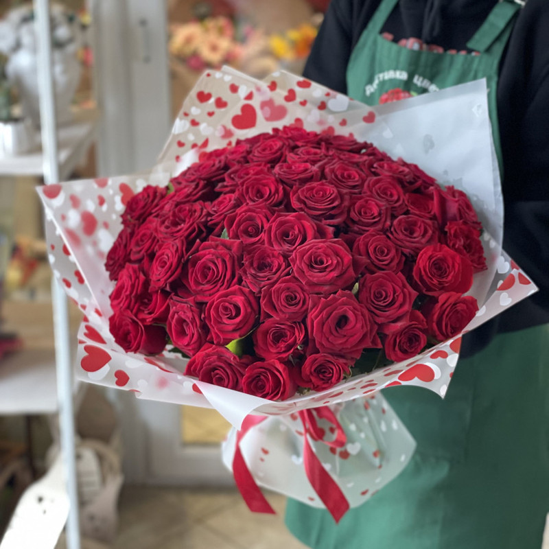 Bouquet 101 red roses, standart