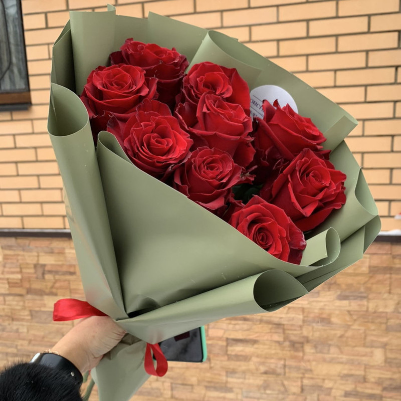 Bouquet of 9 red roses, standart