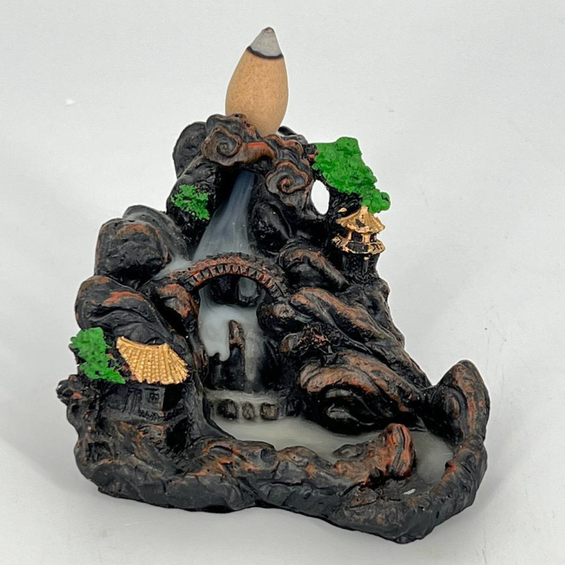Incense holder "Chinese village on a waterfall", standart