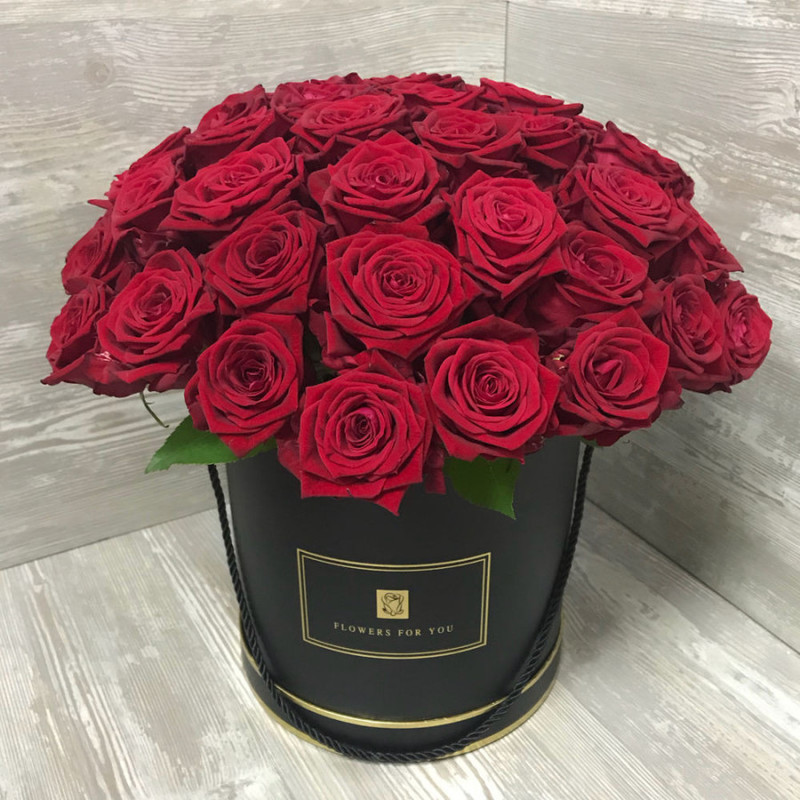 51 red roses in a box, standart