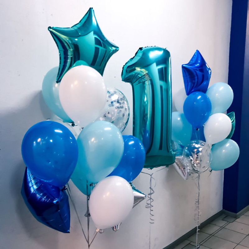 Composition of balloons with a number, standart