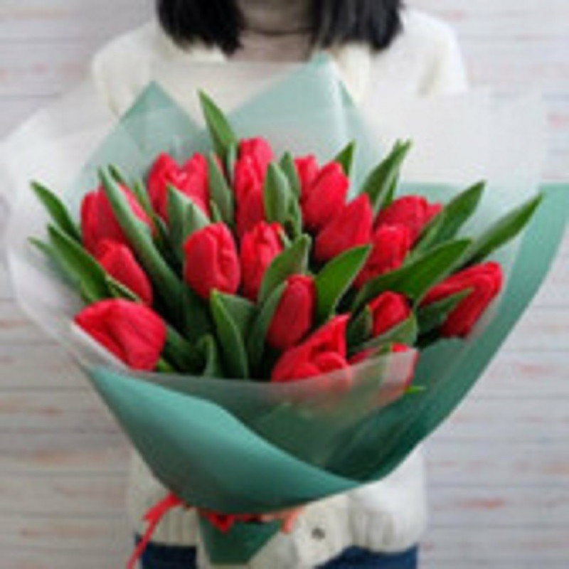 Bouquet of red tulips, standart