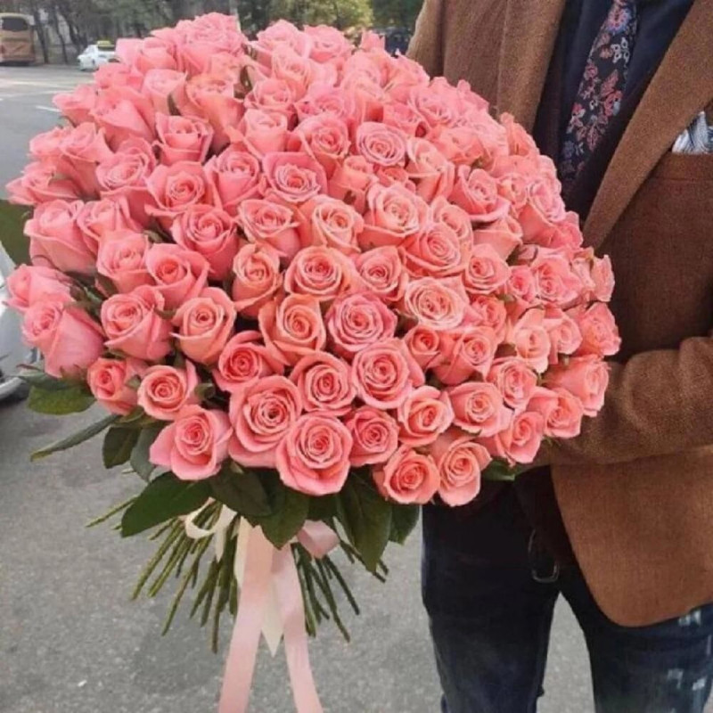 101 нежная роза Анна Карина 60 см, стандартный
