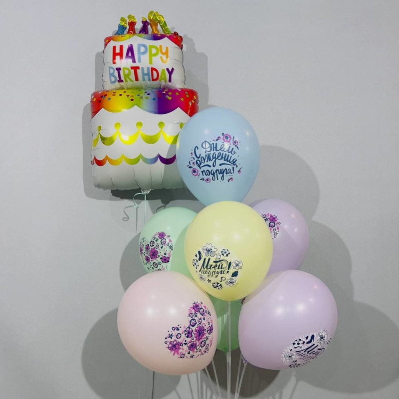 Подарок для подруги воздушные шары на день рождения, стандартный