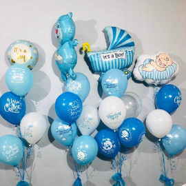 Balloons for the discharge of a boy