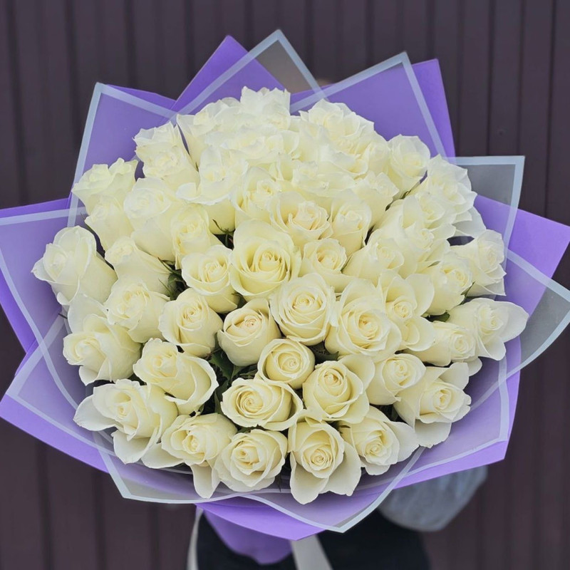 51 gorgeous white roses, standart