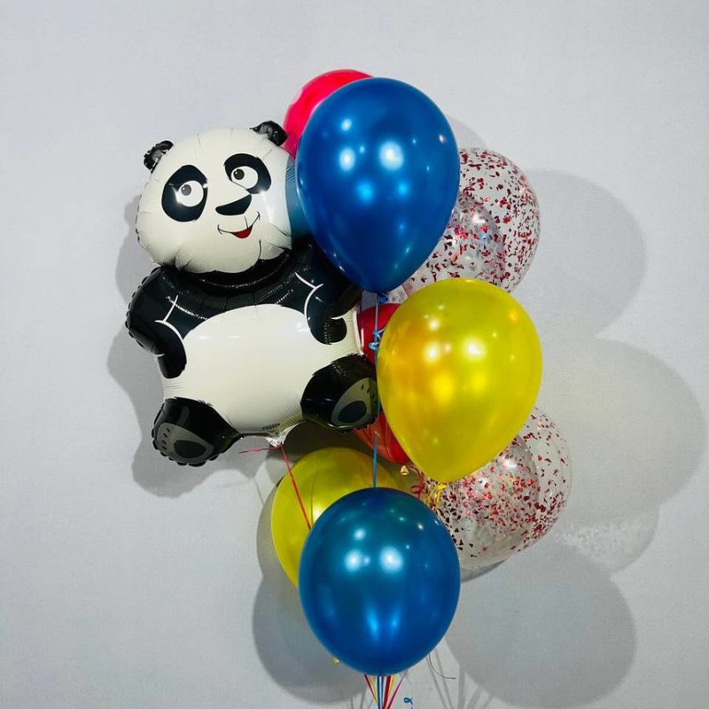 Set of balloons with a panda figure, standart