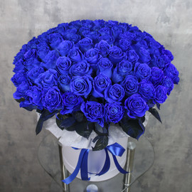 101 blue roses in XXL box