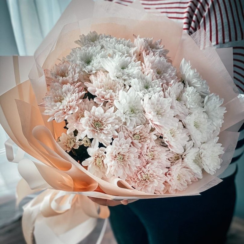Bouquet of chrysanthemums Marshmallow cloud, standart