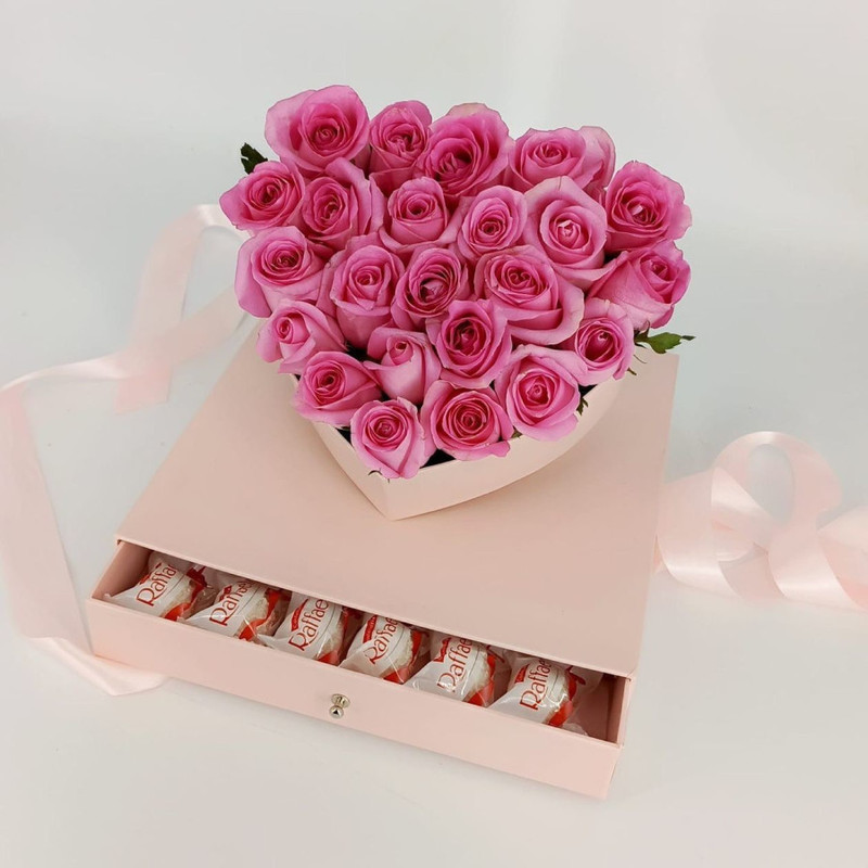 Surprise box with flowers, standart