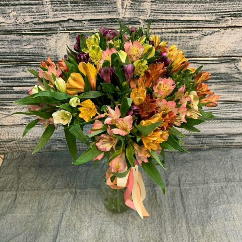 Bouquet of 25 colorful alstroemerias, standart