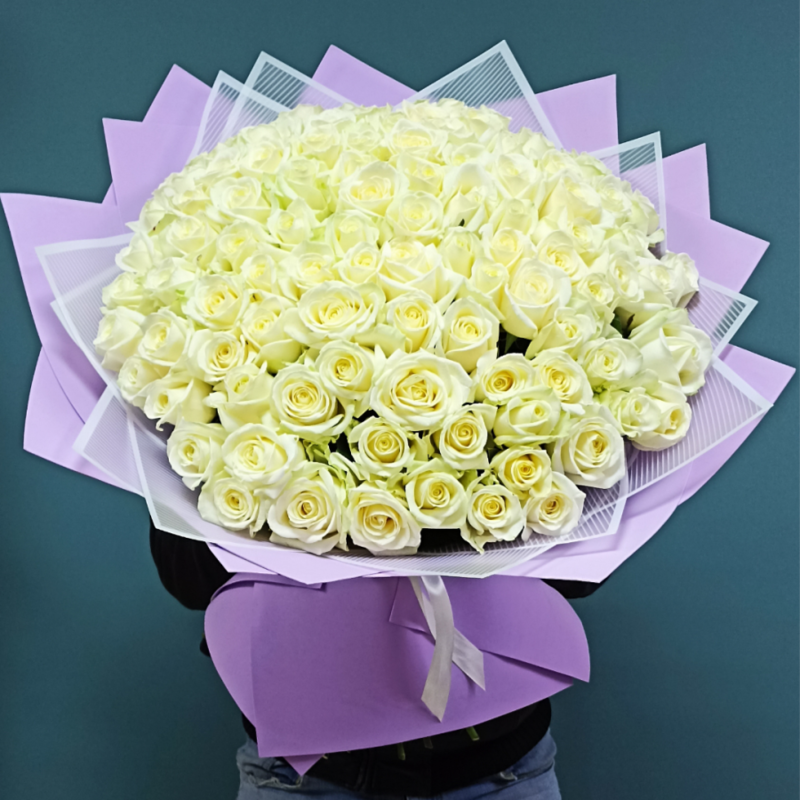 Bouquet of 101 White Roses, standart