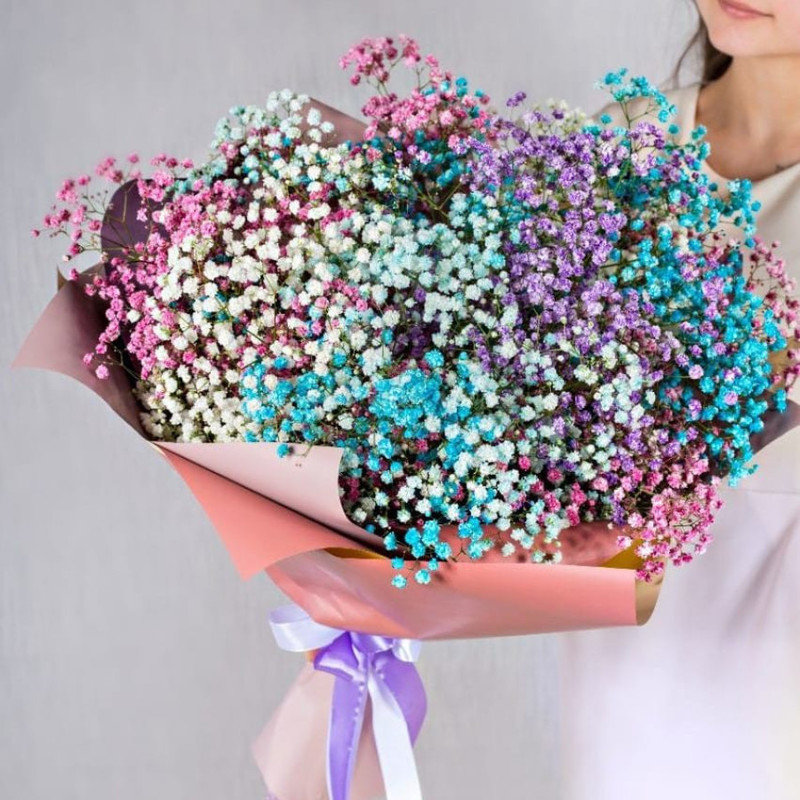 Bouquet of colored gypsophila, standart
