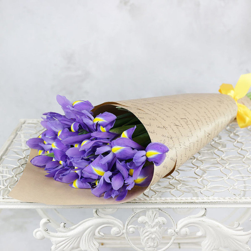 Bouquet of 15 craft irises, standart