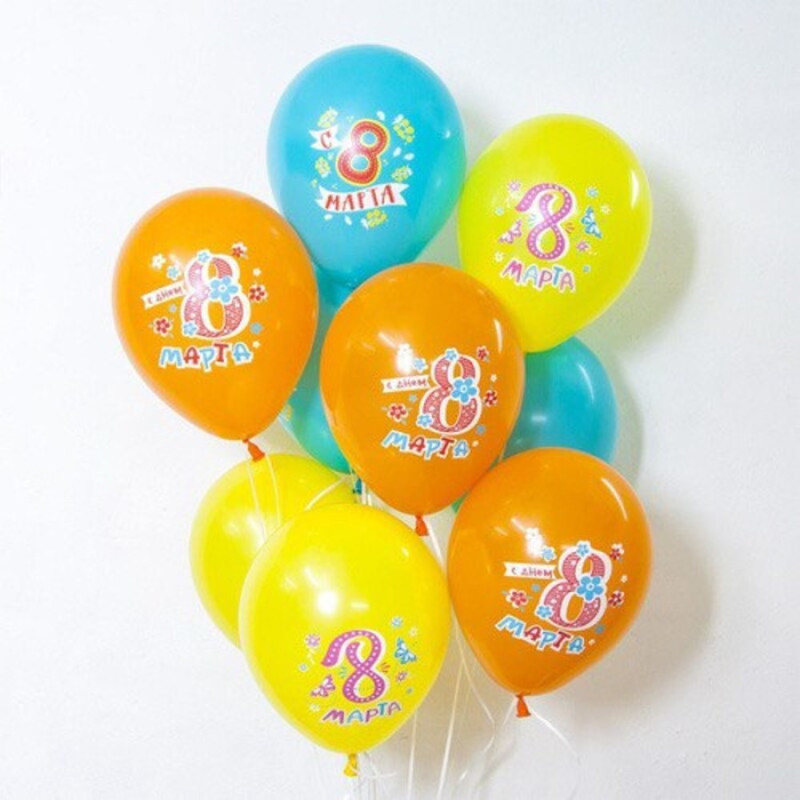 Balloons for March 8 9pcs, standart