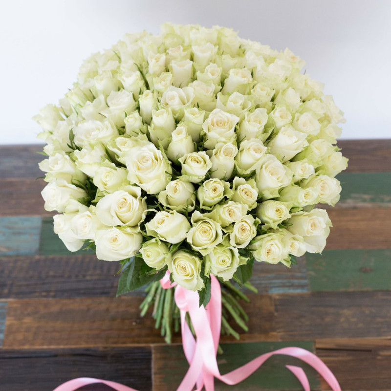 101 white roses (40-50 cm), standart