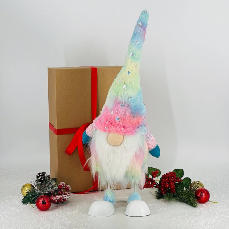 Rainbow gnome handmade interior doll, standart