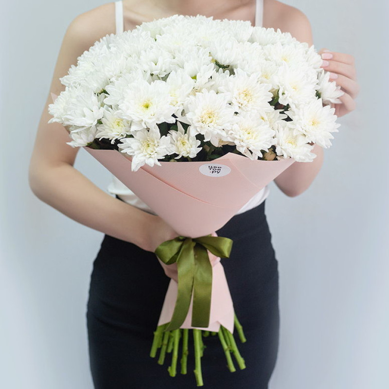 Large bouquet of 17 chrysanthemums, standart