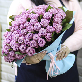 101 фиолетовая роза Маритим в упаковке