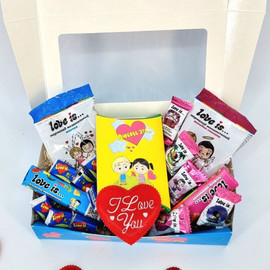 Sweet gift set Love is for Valentine's Day