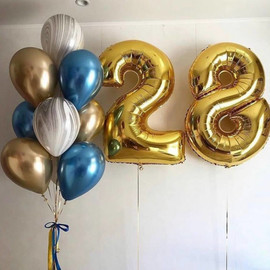 Fountain of balloons with numbers