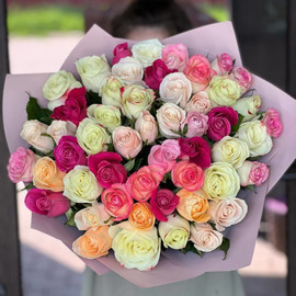 51 multi-colored roses