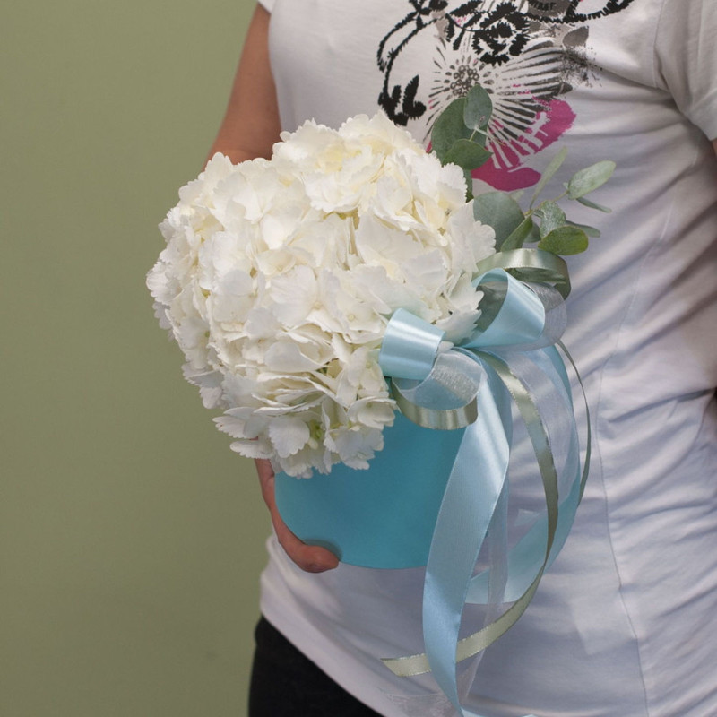 Box of flowers "White hydrangea", standart