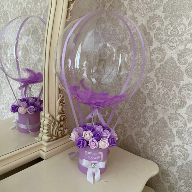 Bouquet of soap roses with a ball, standart