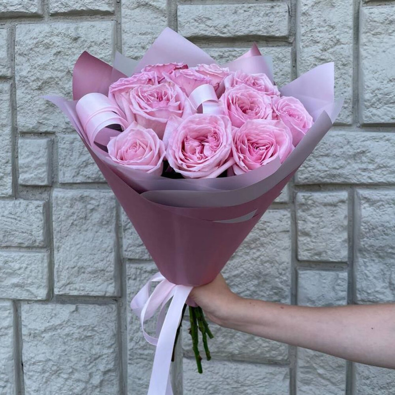 Bouquet of peony roses pink ohara fragrant, standart