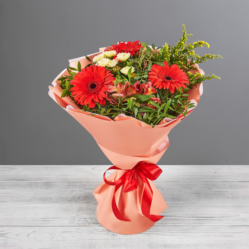 Bouquet with red gerberas, standart