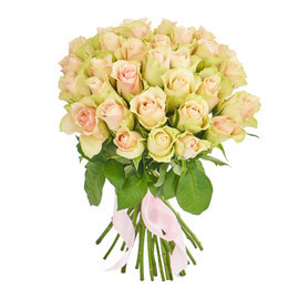 Букет из 31 нежно-розовой кенийской розы