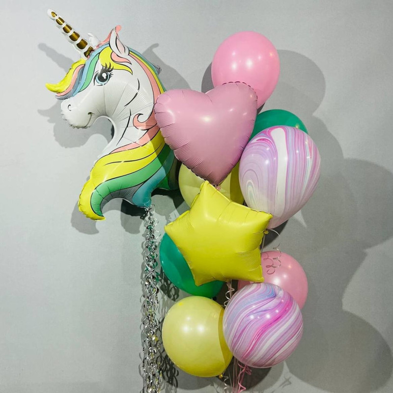 Balloons for girls with unicorn, standart