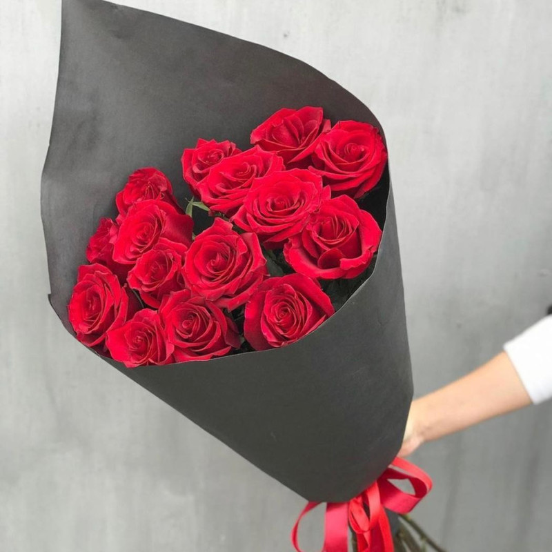 Red roses 15 pieces, standart