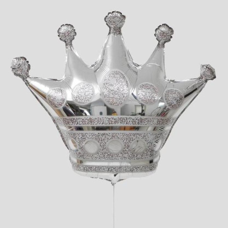 Шар фигура корона серебрянная, стандартный