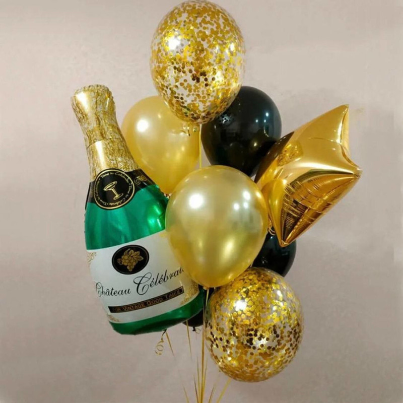 Воздушные шары с фигурой в виде бутылки шампанского, стандартный