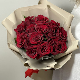 Bouquet of 15 burgundy roses
