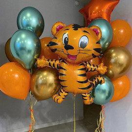 Воздушные шары на день рождения с тигрёнком