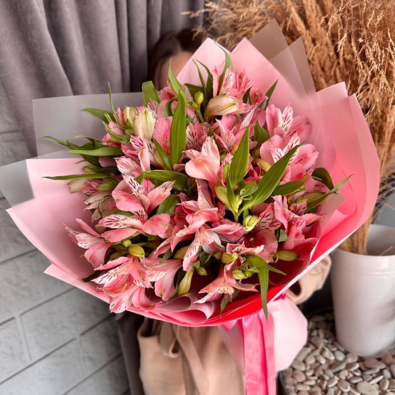 Bouquet of pink alstraemeria 9 branchesSize S, standart