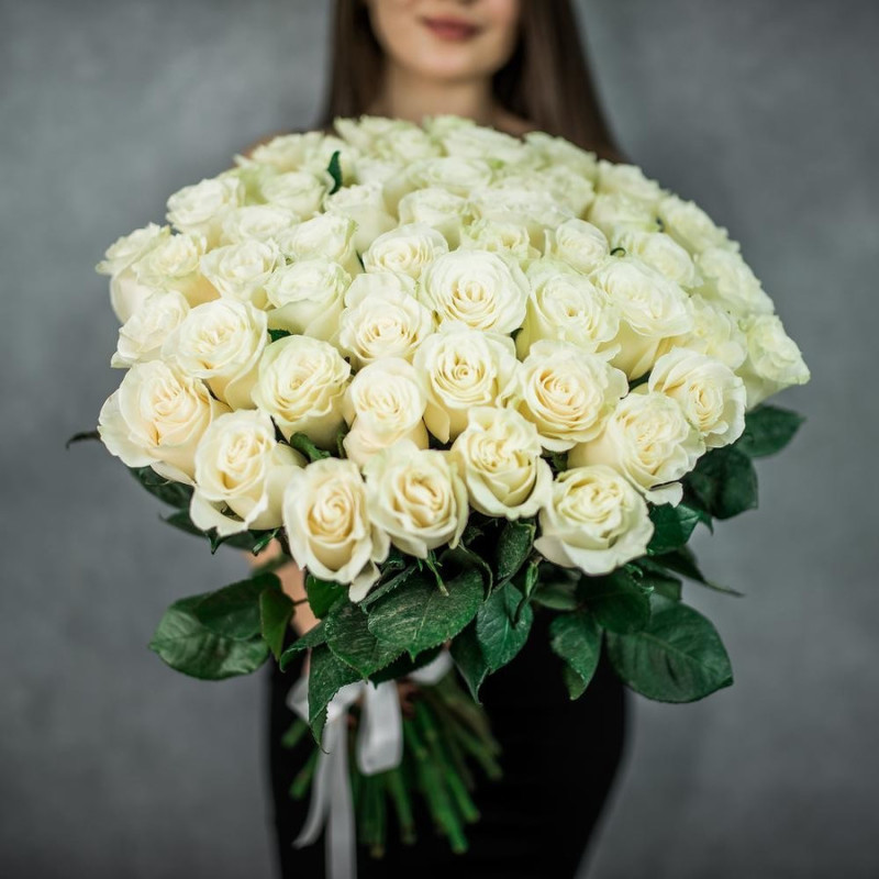 51 white long rose, standart