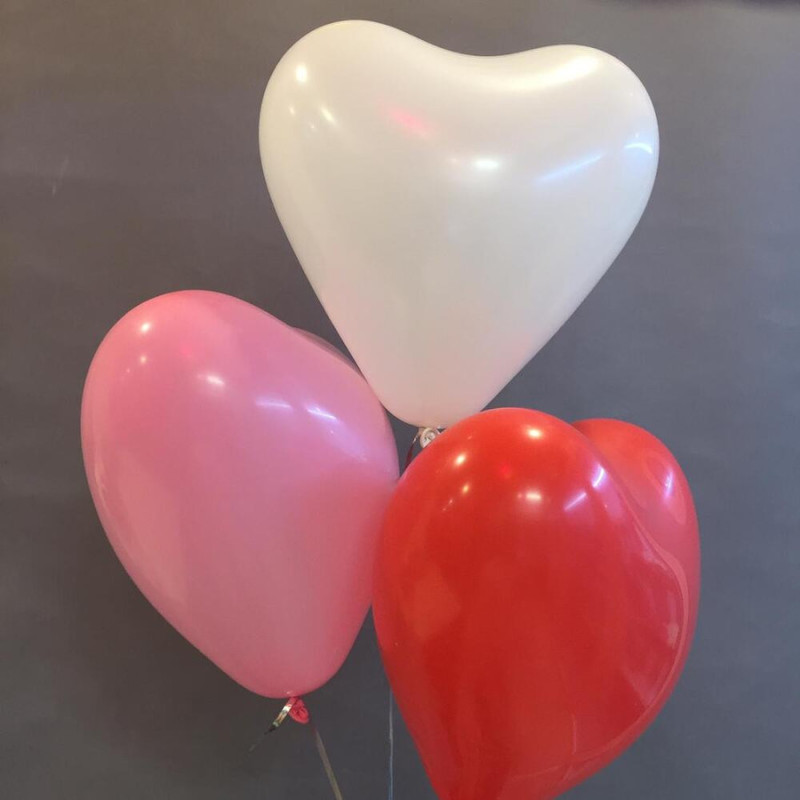 Mix of hearts with helium 3pcs, standart